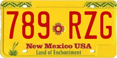 NM license plate 789RZG