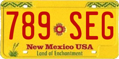 NM license plate 789SEG