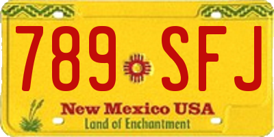 NM license plate 789SFJ