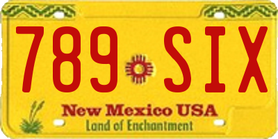 NM license plate 789SIX