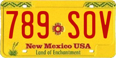 NM license plate 789SOV
