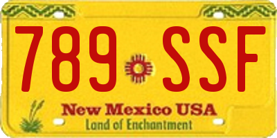 NM license plate 789SSF