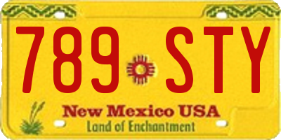 NM license plate 789STY