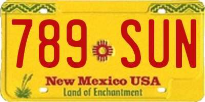 NM license plate 789SUN