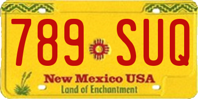 NM license plate 789SUQ