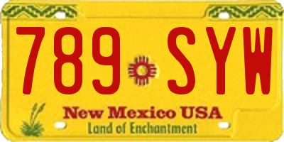 NM license plate 789SYW