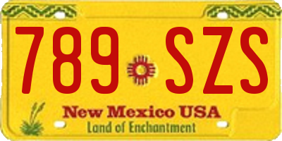NM license plate 789SZS
