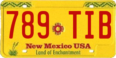 NM license plate 789TIB