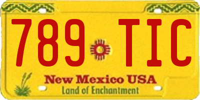 NM license plate 789TIC