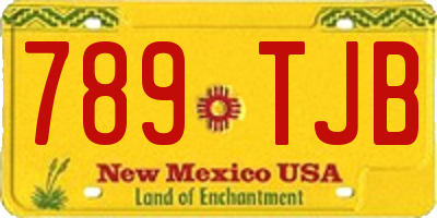 NM license plate 789TJB