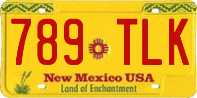 NM license plate 789TLK