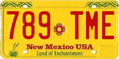 NM license plate 789TME
