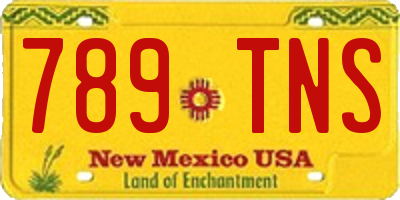 NM license plate 789TNS
