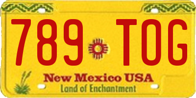 NM license plate 789TOG