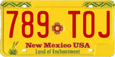 NM license plate 789TOJ