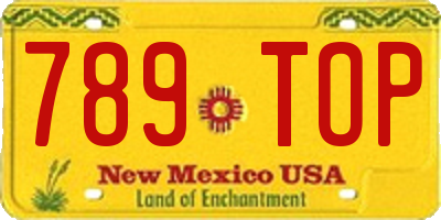 NM license plate 789TOP