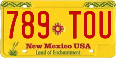 NM license plate 789TOU
