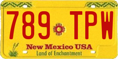 NM license plate 789TPW