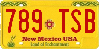 NM license plate 789TSB