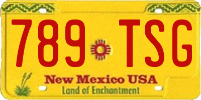 NM license plate 789TSG