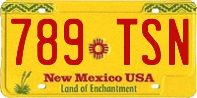 NM license plate 789TSN