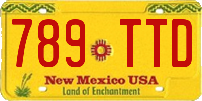 NM license plate 789TTD