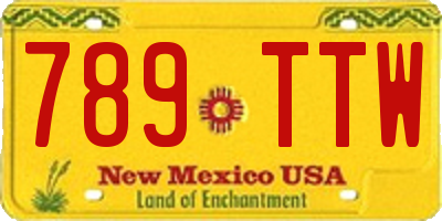 NM license plate 789TTW