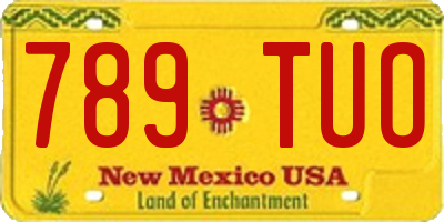 NM license plate 789TUO
