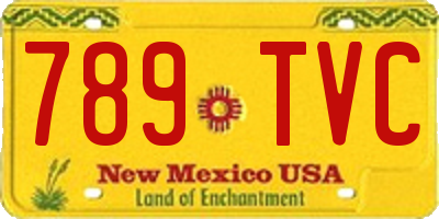 NM license plate 789TVC