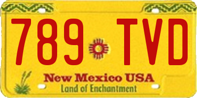 NM license plate 789TVD