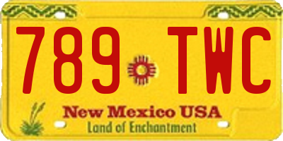 NM license plate 789TWC