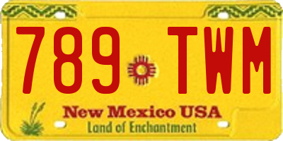 NM license plate 789TWM