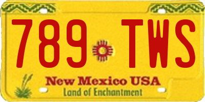 NM license plate 789TWS