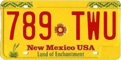 NM license plate 789TWU