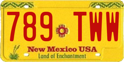 NM license plate 789TWW