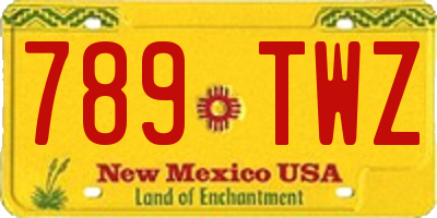 NM license plate 789TWZ