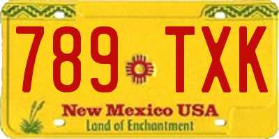 NM license plate 789TXK