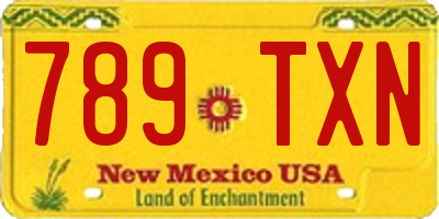 NM license plate 789TXN