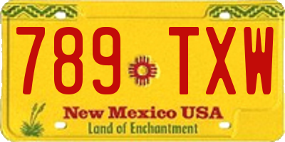 NM license plate 789TXW