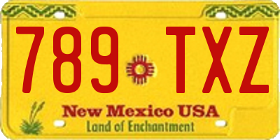 NM license plate 789TXZ