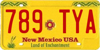 NM license plate 789TYA