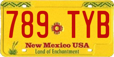 NM license plate 789TYB