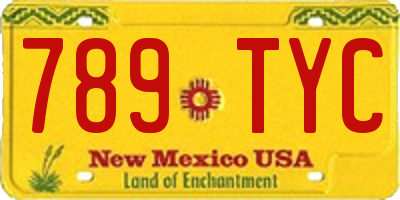 NM license plate 789TYC