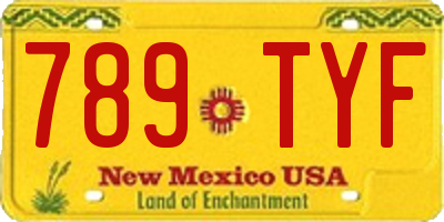 NM license plate 789TYF