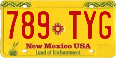 NM license plate 789TYG