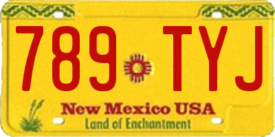 NM license plate 789TYJ