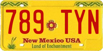 NM license plate 789TYN