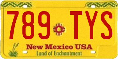 NM license plate 789TYS