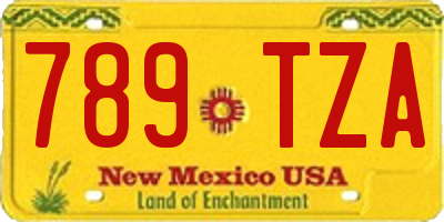 NM license plate 789TZA