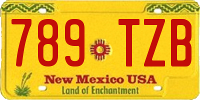 NM license plate 789TZB